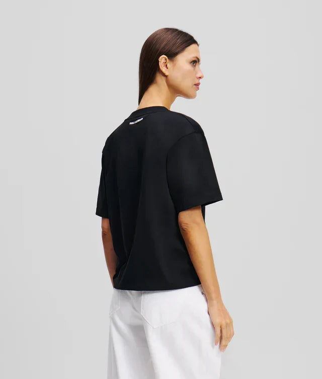Karl Lagerfeld Women's Signature v-neck T-shirt