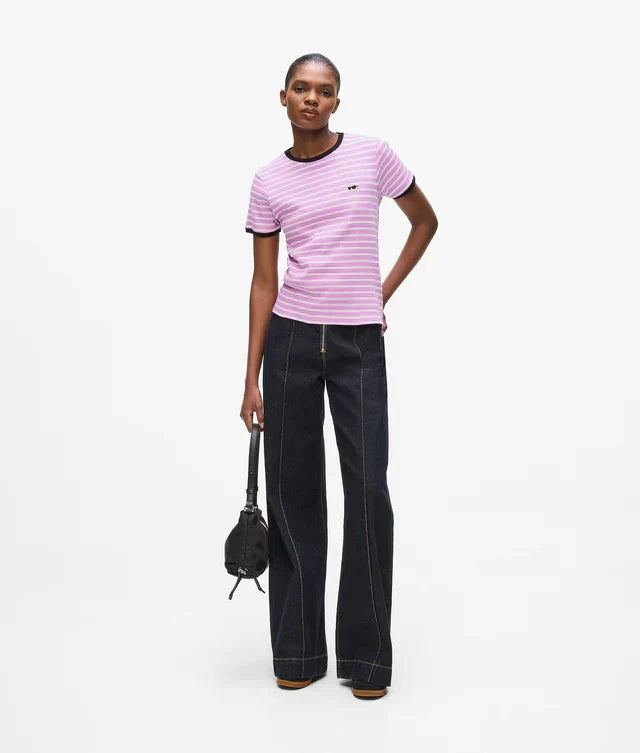 Karl Lagerfeld Women's Ikon striped rib T-shirt