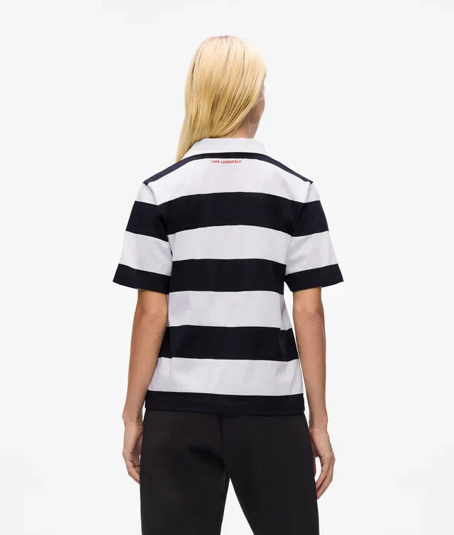 Karl Lagerfeld Women's Ikon stripe polo shirt