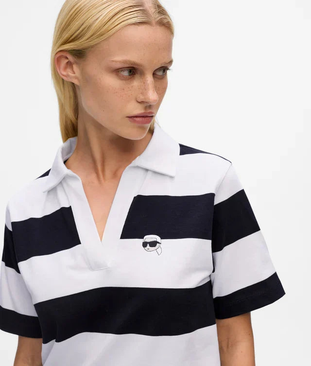 Karl Lagerfeld Women's Ikon stripe polo shirt