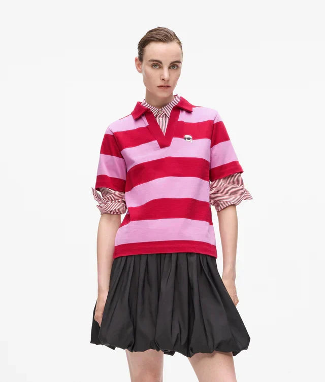 Karl Lagerfeld Women's Ikon stripe polo shirt