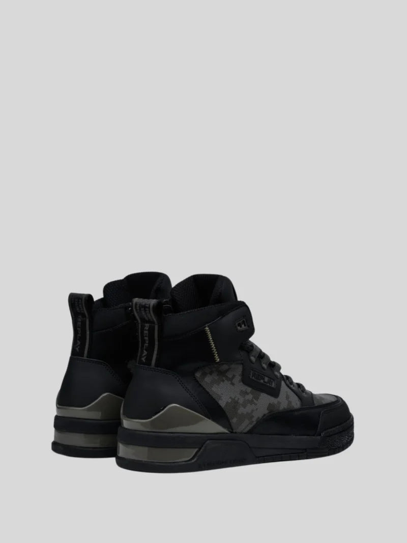 Replay Men's Astro Speed Camo Black Grey sneakers
