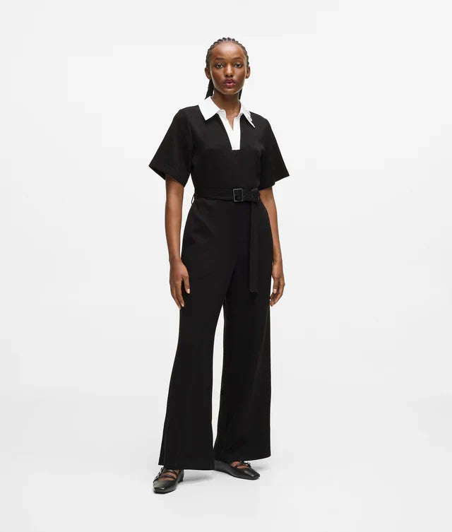 Karl Lagerfeld Women's Signature collar jumpsuit