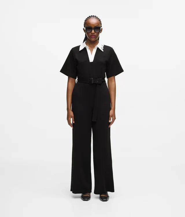 Karl Lagerfeld Women's Signature collar jumpsuit