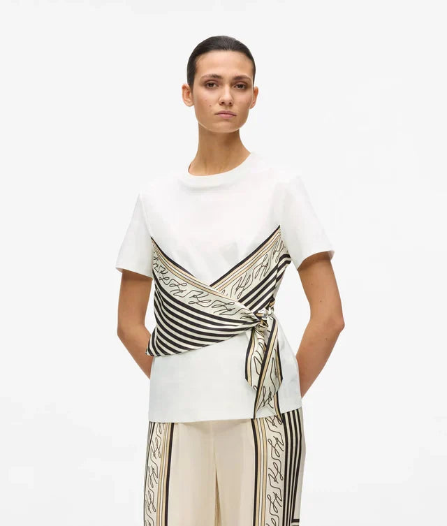 Karl Lagerfeld Women's Scarf print T-shirt