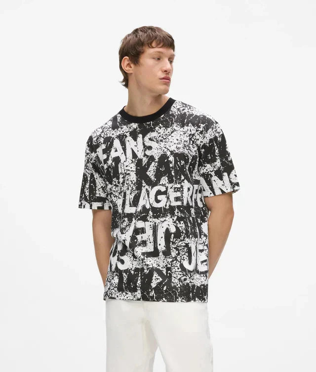 Karl Lagerfeld Relaxed all-over graphic T-shirt