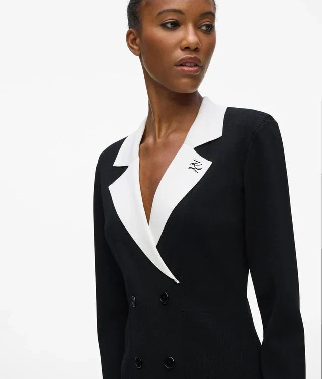Karl Lagerfeld Women's Monochrome knit blazer dress