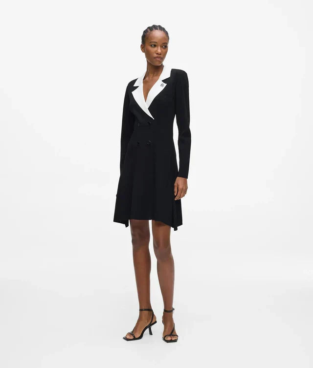 Karl Lagerfeld Women's Monochrome knit blazer dress