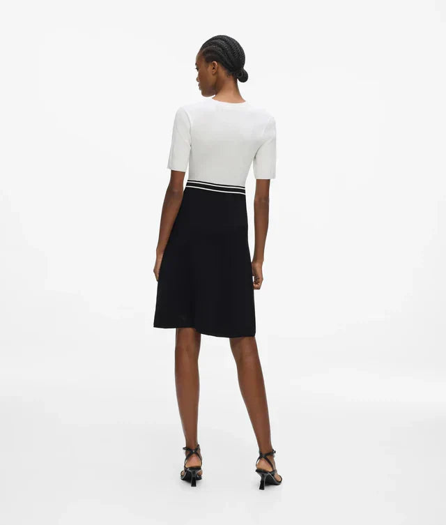 Karl Lagerfeld Women's Logo two-tone knit dress
