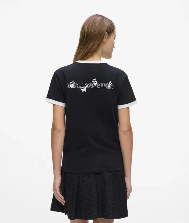 Karl Lagerfeld Women's Ikon Choupette slim fit T-shirt