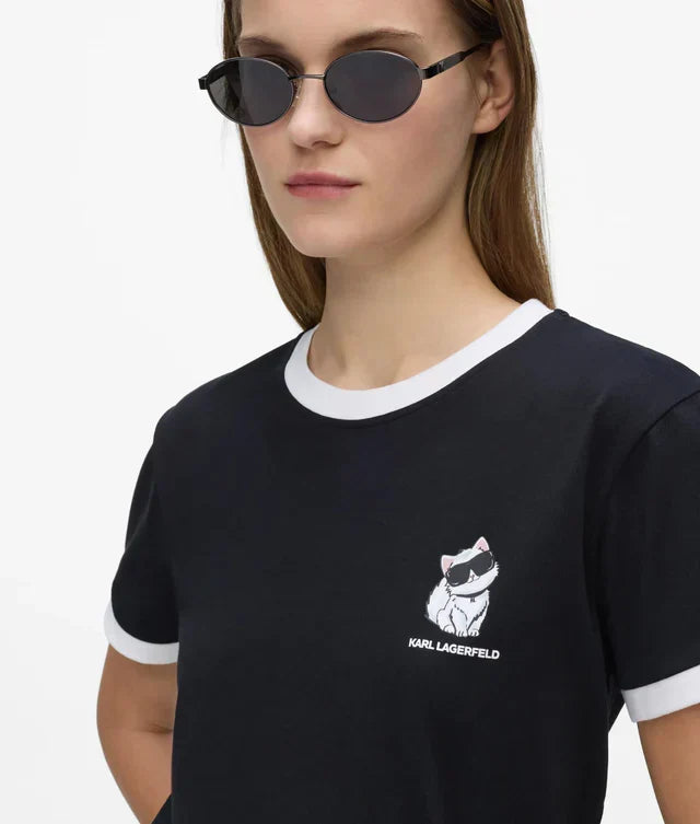 Karl Lagerfeld Women's Ikon Choupette slim fit T-shirt