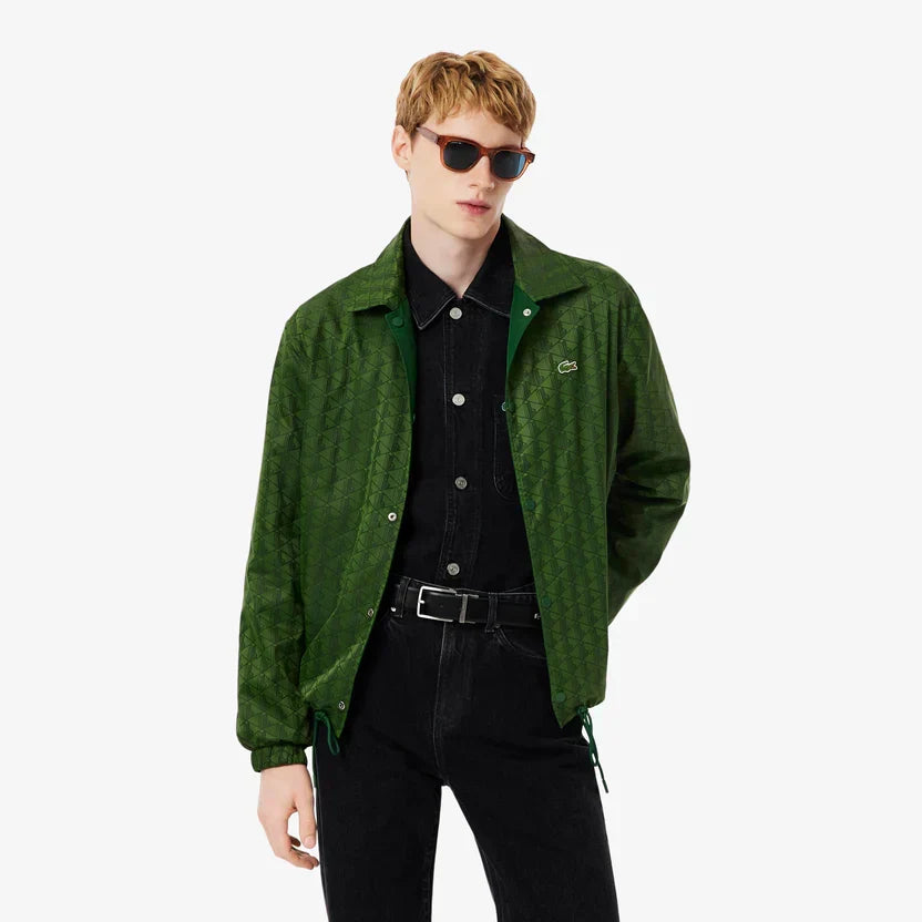 Lacoste Reversible bi material monogram jacket