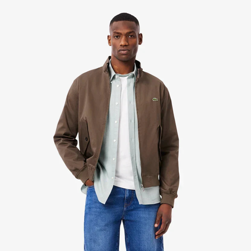 Lacoste Water-repellent twill harrington jacket