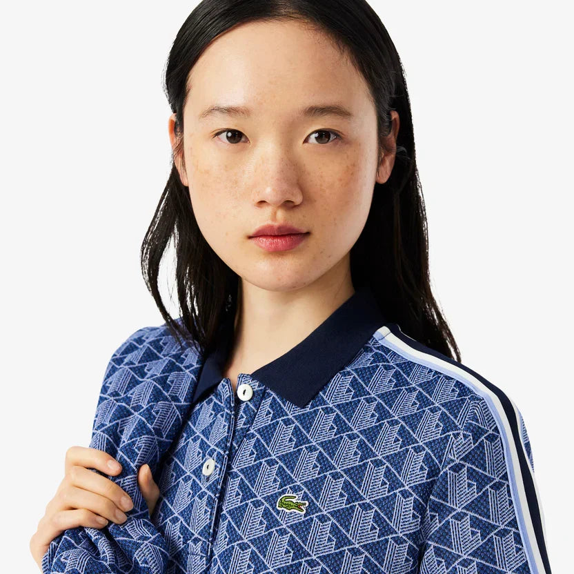 Lacoste Women's Slim fit monogram jacquard polo shirt