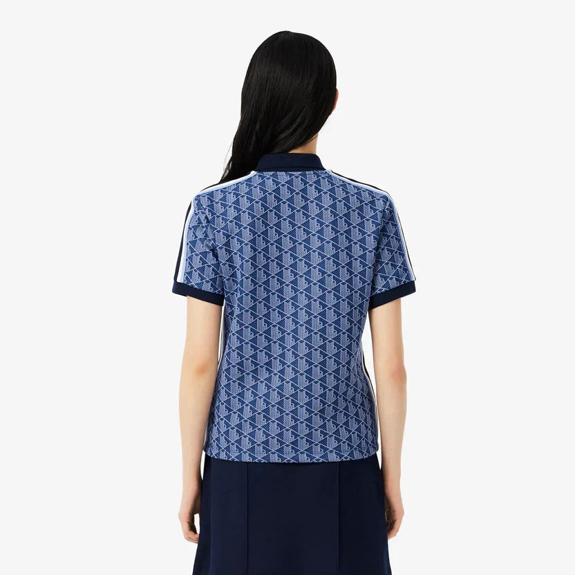 Lacoste Women's Slim fit monogram jacquard polo shirt