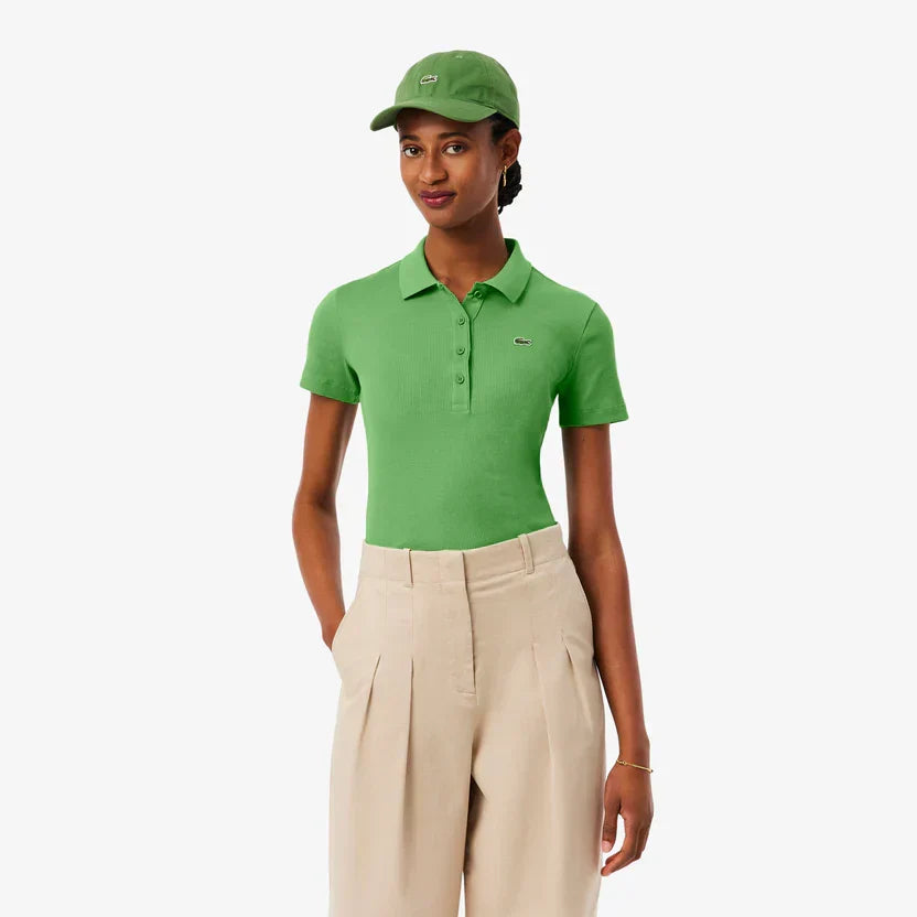 Lacoste Women's Slim fit l.12.d ribbed cotton polo shirt