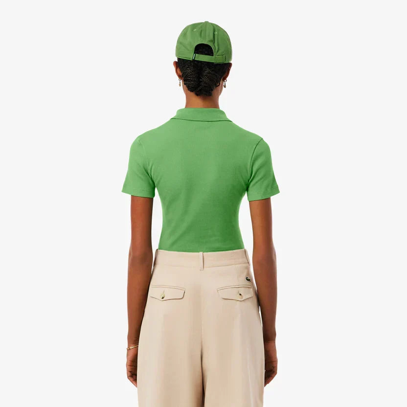 Lacoste Women's Slim fit l.12.d ribbed cotton polo shirt