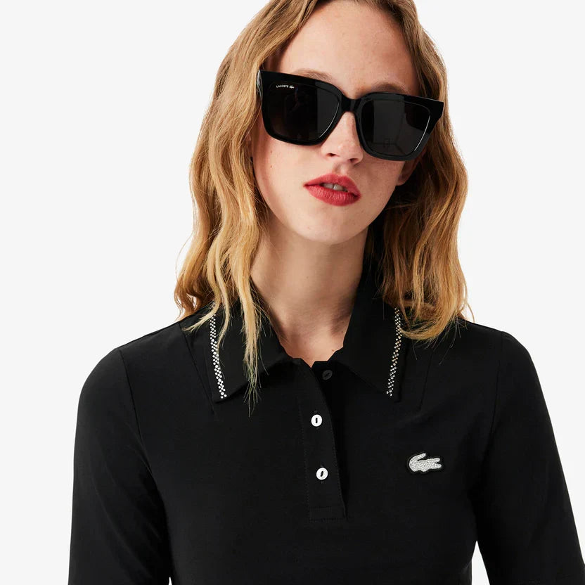 Lacoste Women's L.12.d slim fit diamanté pop polo shirt