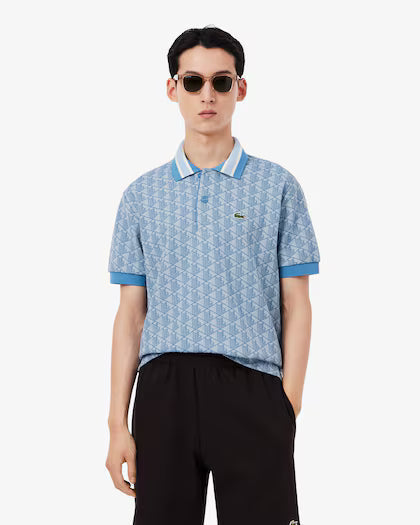 Lacoste Classic fit monogram jacquard polo shirt