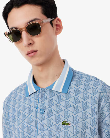 Lacoste Classic fit monogram jacquard polo shirt