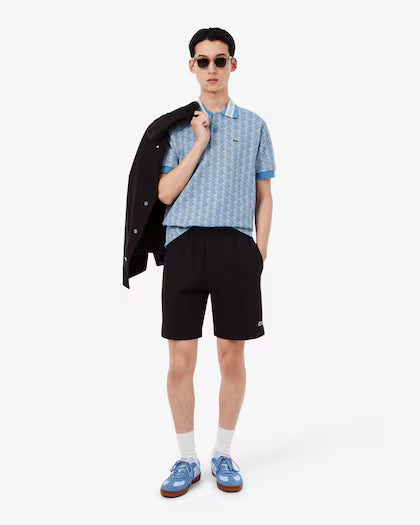 Lacoste Classic fit monogram jacquard polo shirt