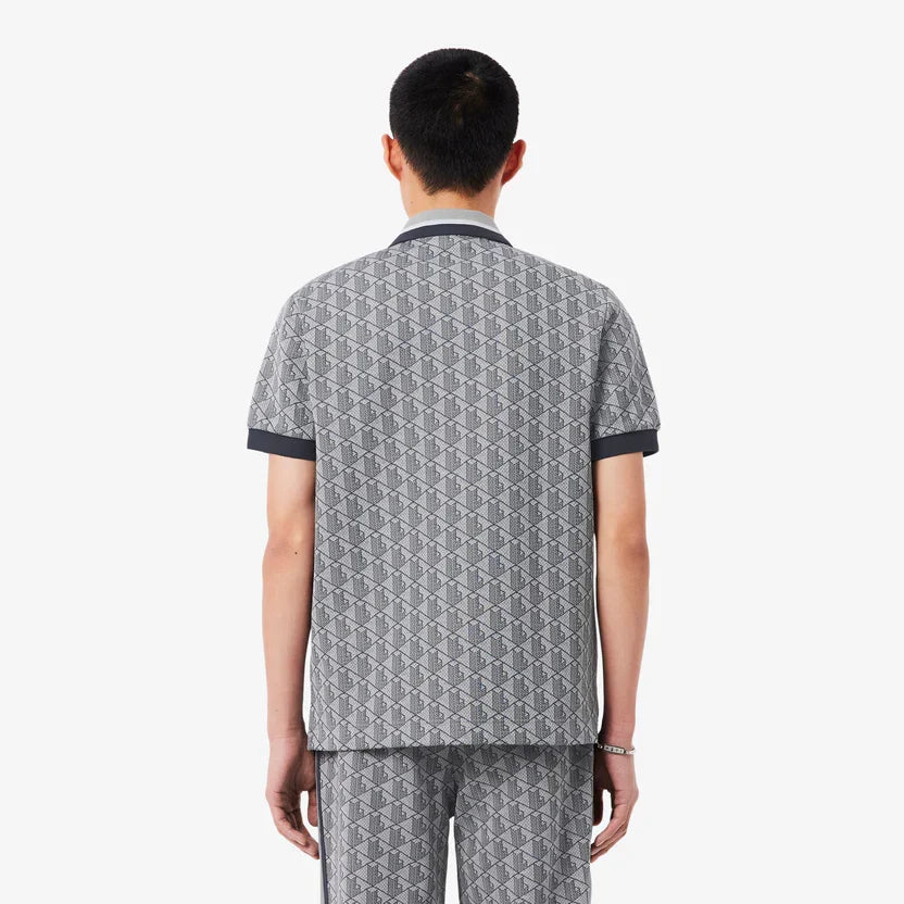 Lacoste Classic fit monogram jacquard polo shirt