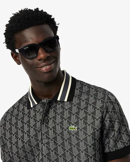Lacoste Classic fit monogram jacquard polo shirt