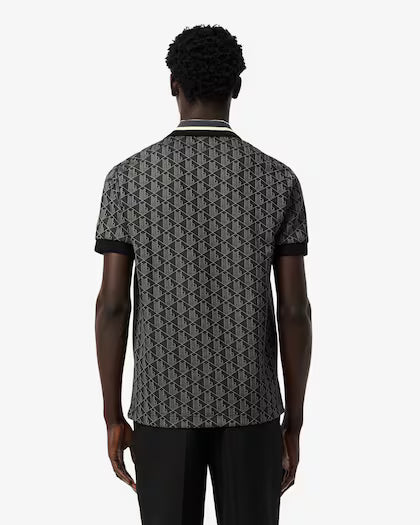 Lacoste Classic fit monogram jacquard polo shirt