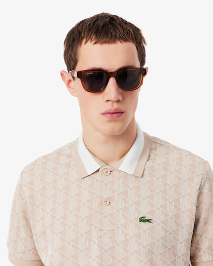 Lacoste Classic fit monogram jacquard polo shirt