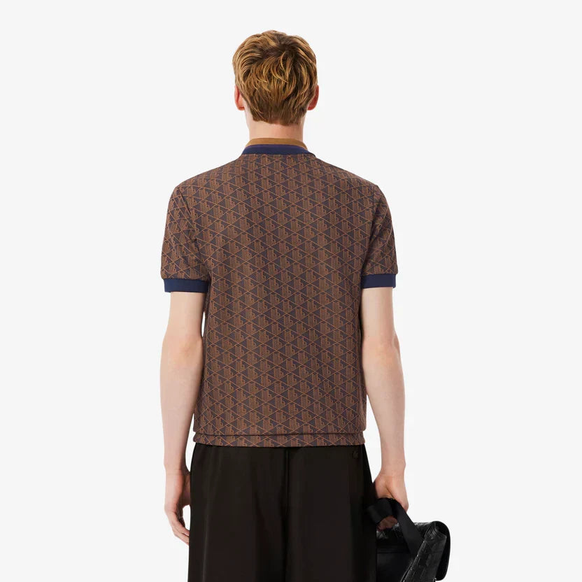 Lacoste Classic fit monogram jacquard polo shirt