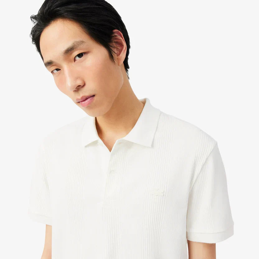 Lacoste Classic fit ribbed knit polo shirt