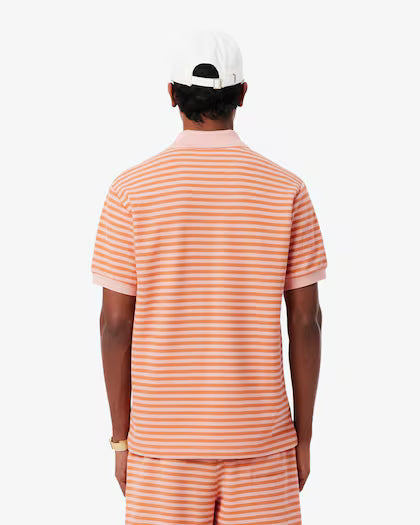 Lacoste Classic fit textured striped polo shirt