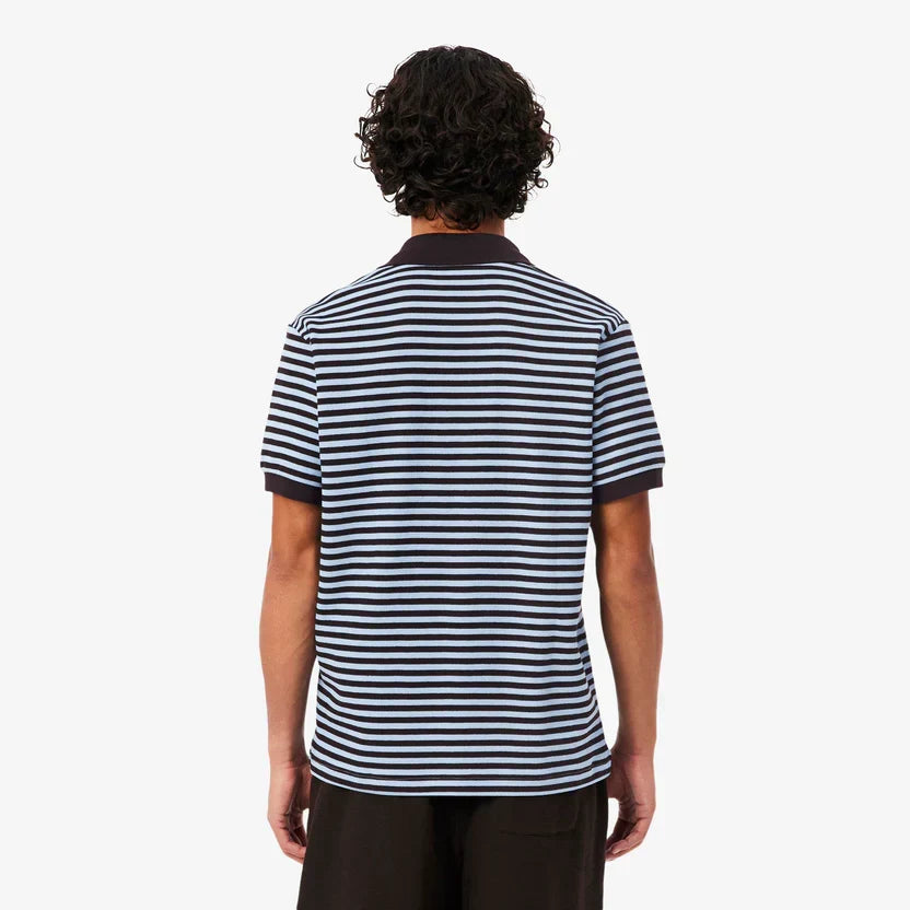 Lacoste Classic fit textured striped polo shirt