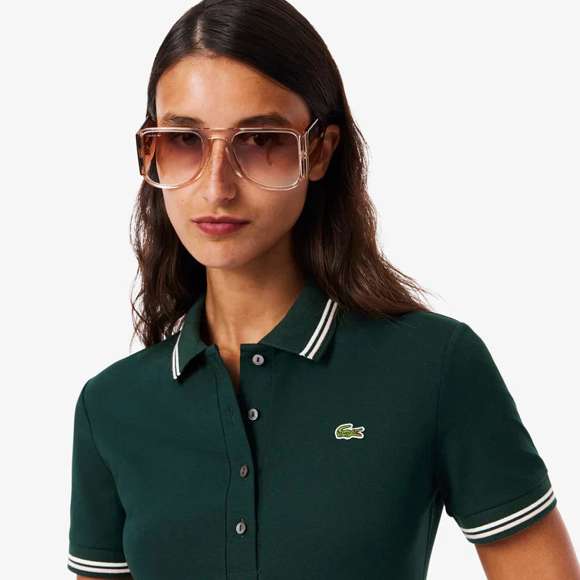 Lacoste Women's Stretch polo collar skater dress