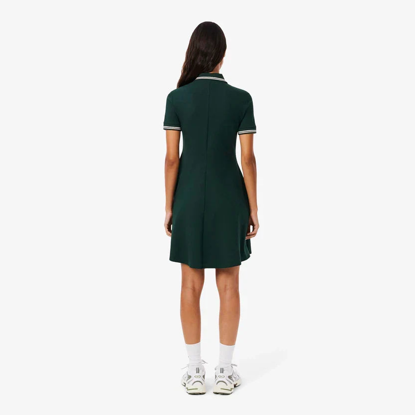 Lacoste Women's Stretch polo collar skater dress