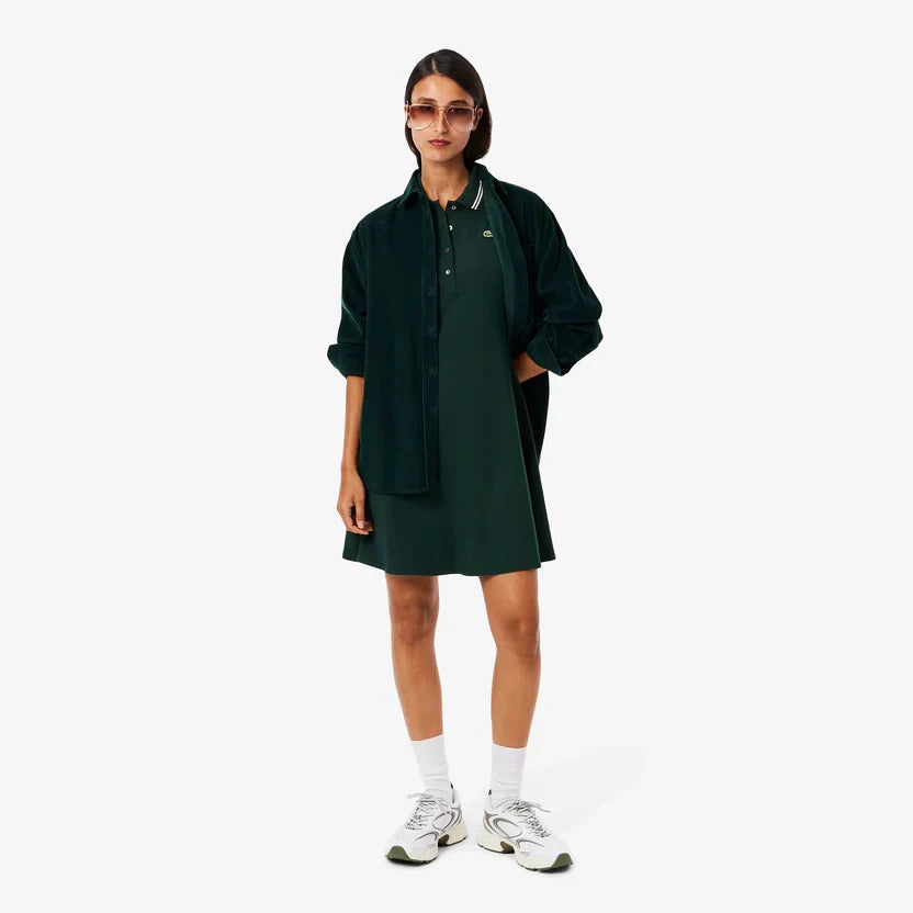 Lacoste Women's Stretch polo collar skater dress