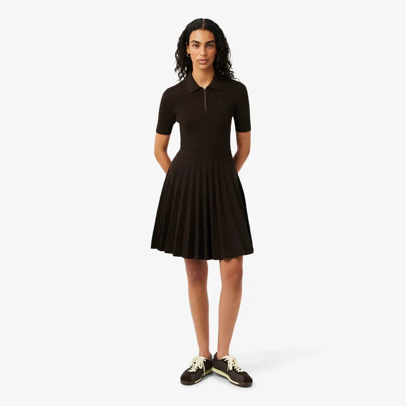 Lacoste Women's Pleated polo collar dress