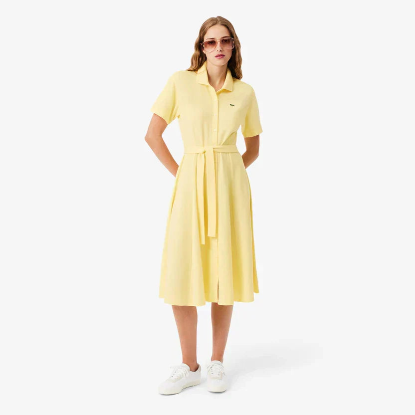 Lacoste Women's Flared petit piqué polo dress