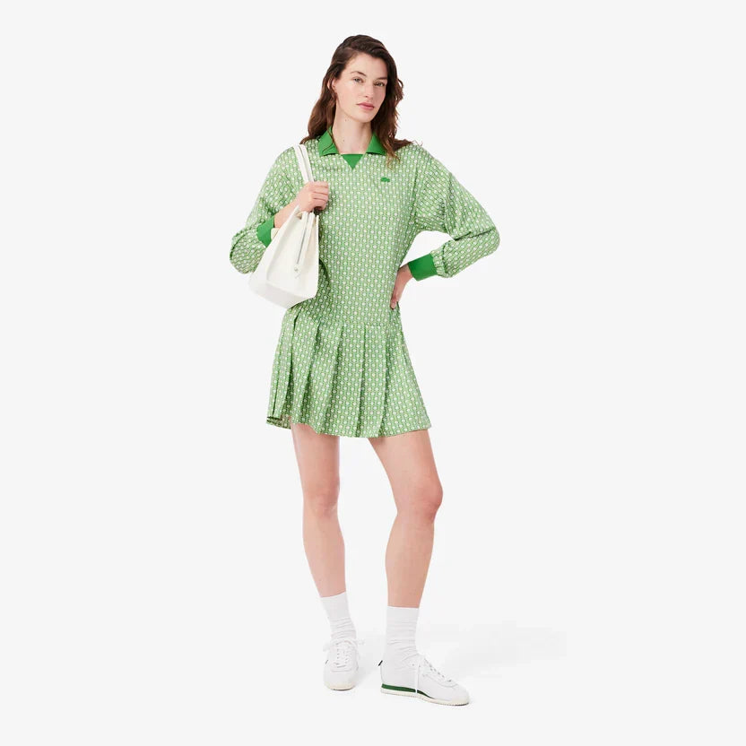 Lacoste Women's Pleated satin polo dress