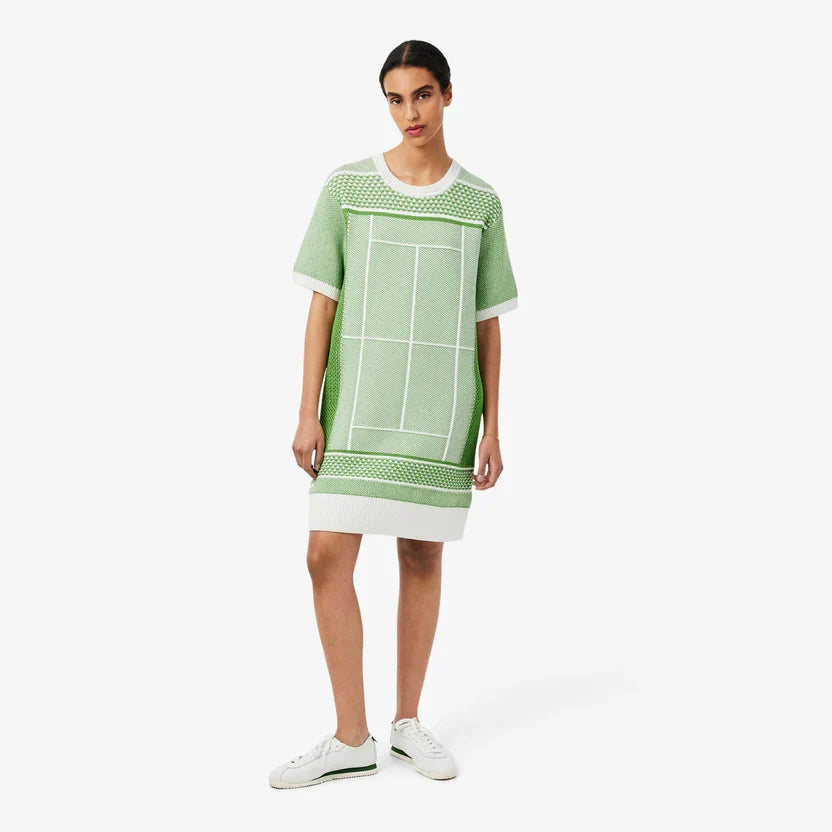 Lacoste Women's Tennis court jacquard sweater dress