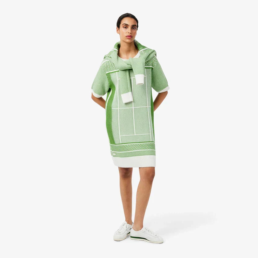 Lacoste Women's Tennis court jacquard sweater dress