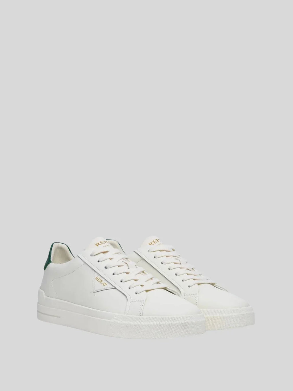 Replay Men's Evan class off white green sneakers
