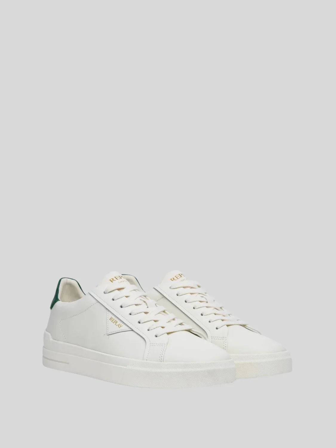 Replay Men's Evan class off white green sneakers