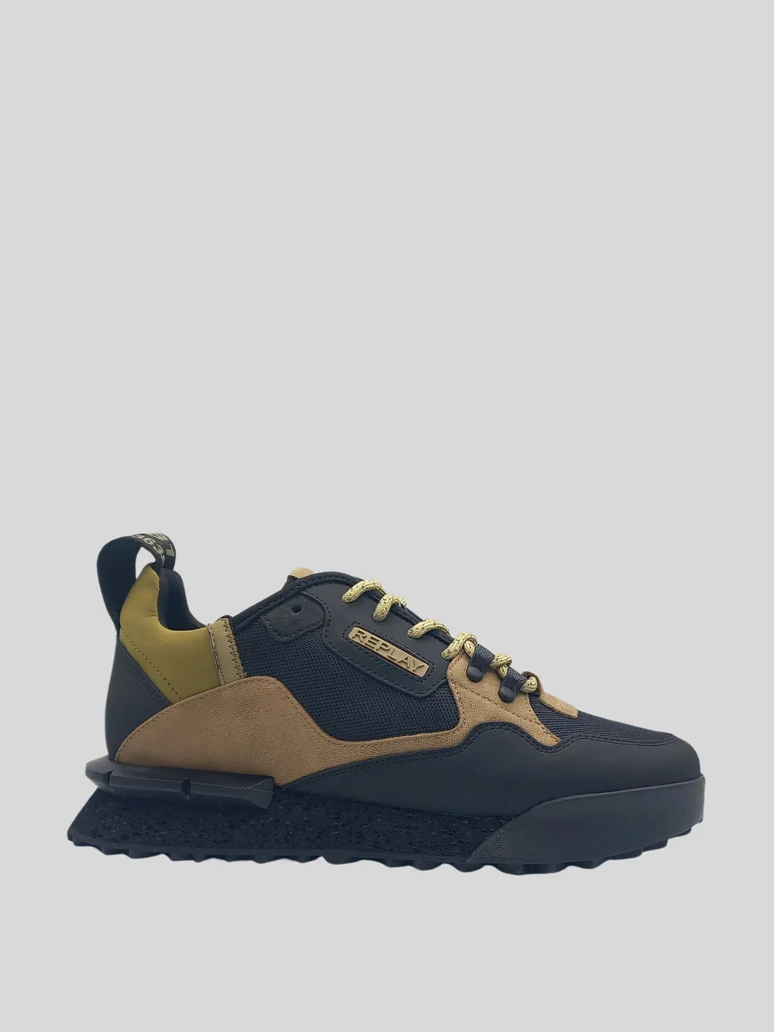 Replay Men's Field speed 25 SA black khaki sneakers