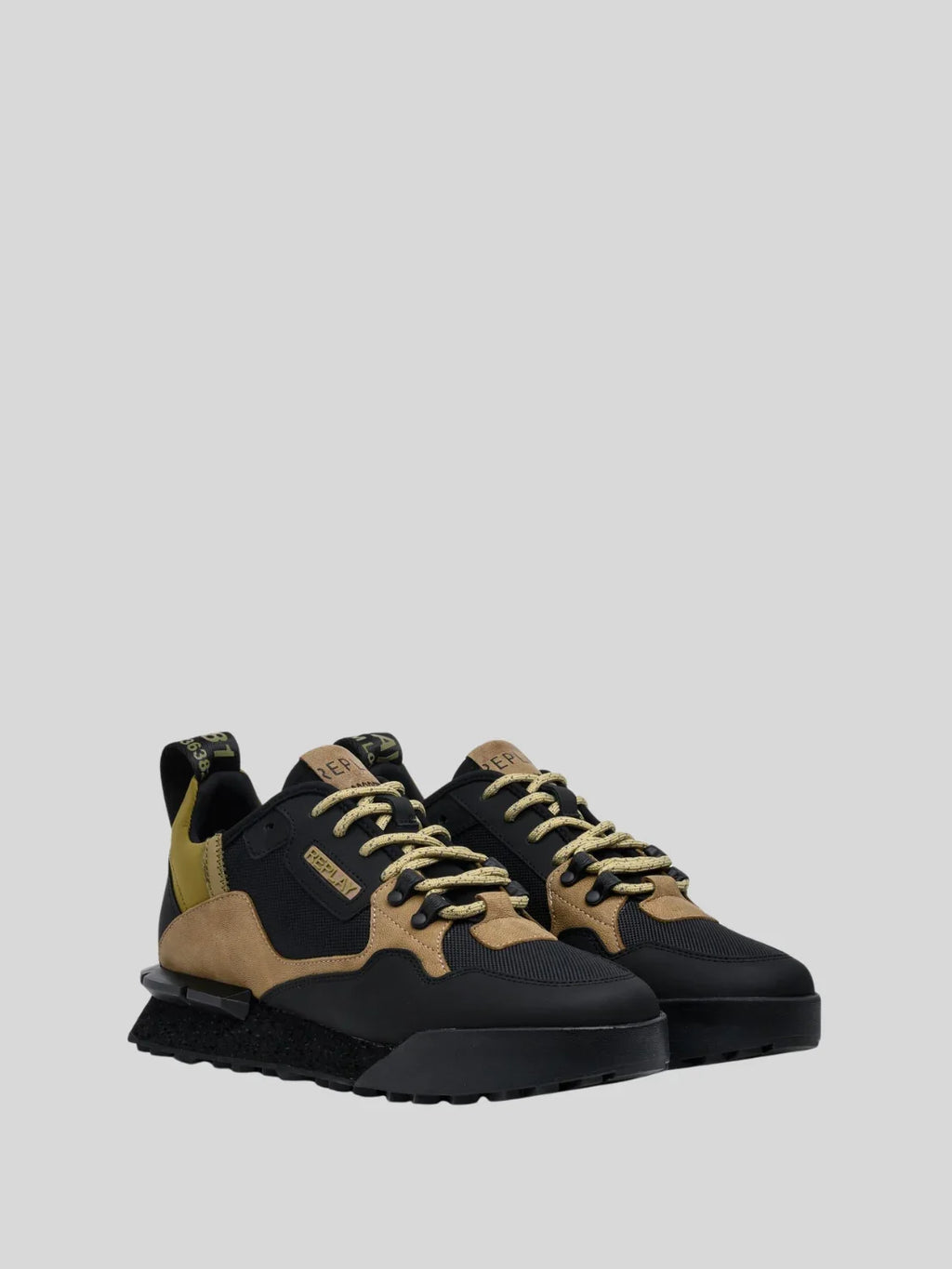 Replay Men's Field speed 25 SA black khaki sneakers