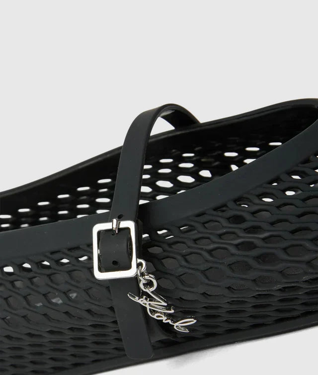 Karl Lagerfeld Women's Jelly ballet strap pumps