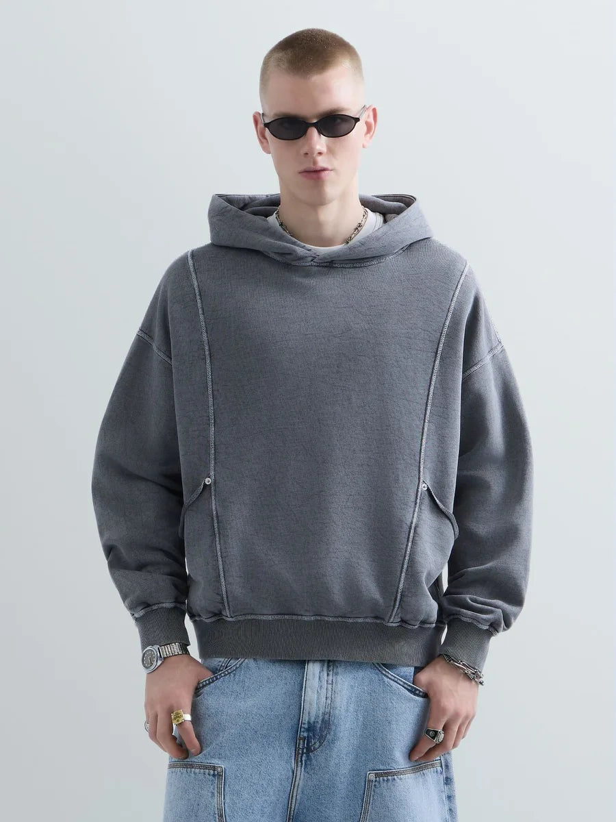 REPLAY INC. UNISEX REVERSED MARBLE HOODIE