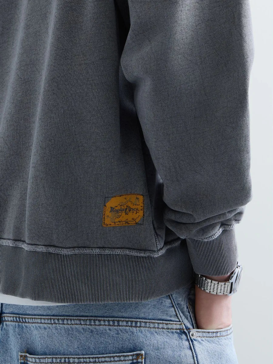REPLAY INC. UNISEX REVERSED MARBLE HOODIE