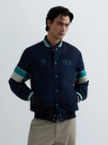 REPLAY MEN'S MONTE CARLO COUNTRY CLUB COLLECTION BOMBER JACKET WITH CONTRASTING BANDS