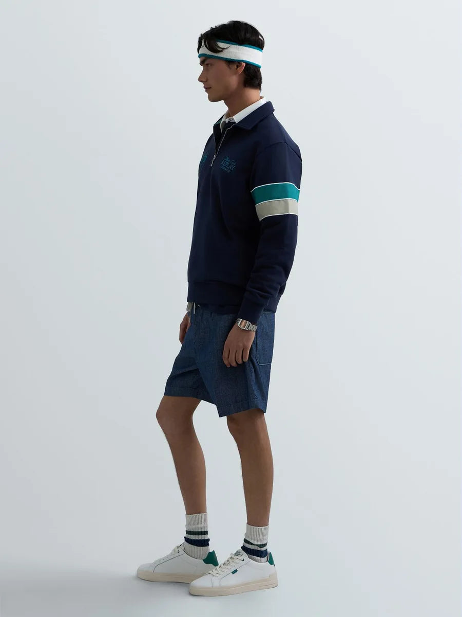REPLAY MEN'S MONTE CARLO COUNTRY CLUB COLLECTION SWEATSHIRT WITH CONTRASTING BANDS